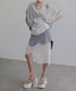 Wave Line Patchwork Skirt